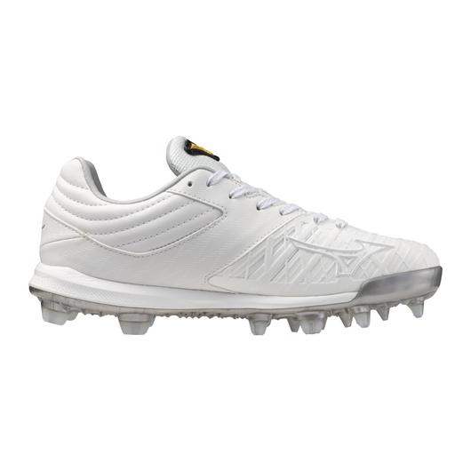 Women's Mizuno Pro FP Low TPU Fastpitch Cleat - White/Silver