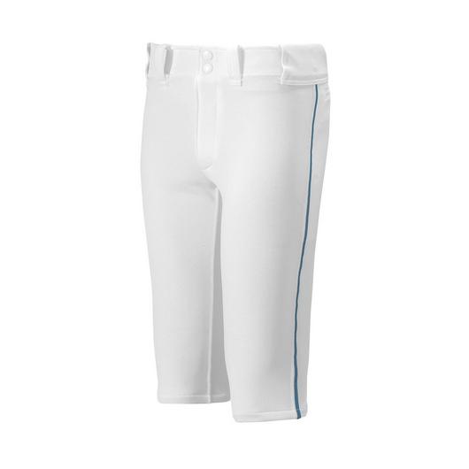 Youth Premier Short Piped Baseball Pant - White/Navy