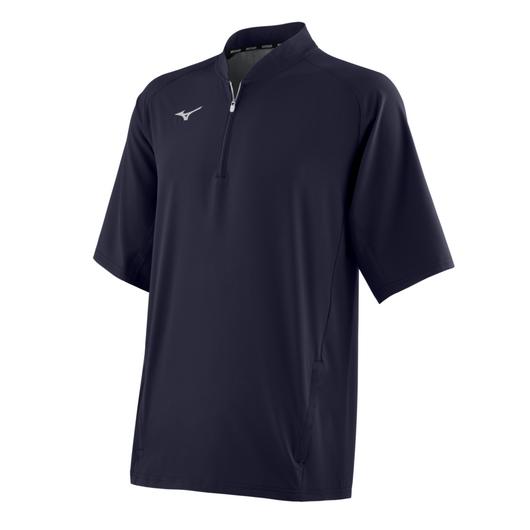 Mizuno Men's Short Sleeve Baseball Hitting Jacket - Navy