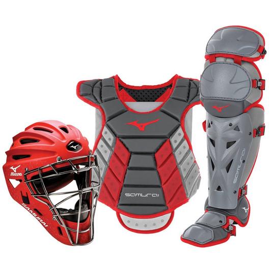 Samurai Women's Boxed Catcher's Gear Set (13-14")- Grey/Red