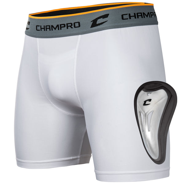 Compression Boxer Short with Cup - White