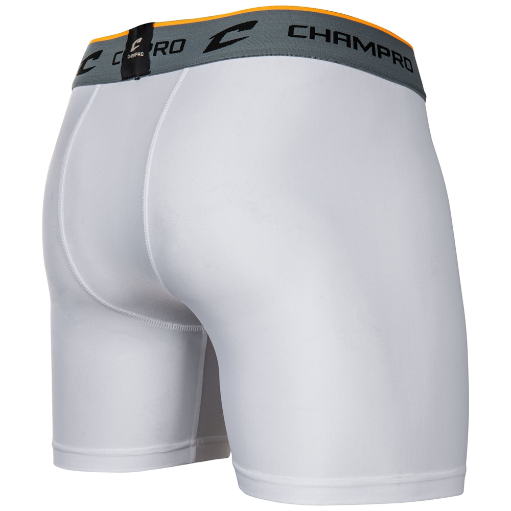 Compression Boxer Short with Cup - White