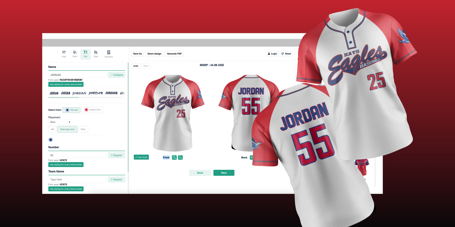 Click to Build Custom Baseball Uniforms - Shape your team's identity on the diamond with TCA Team's easy-to-use customization tool. Design, personalize, and stand out on the field with our high-performance baseball uniform builder.