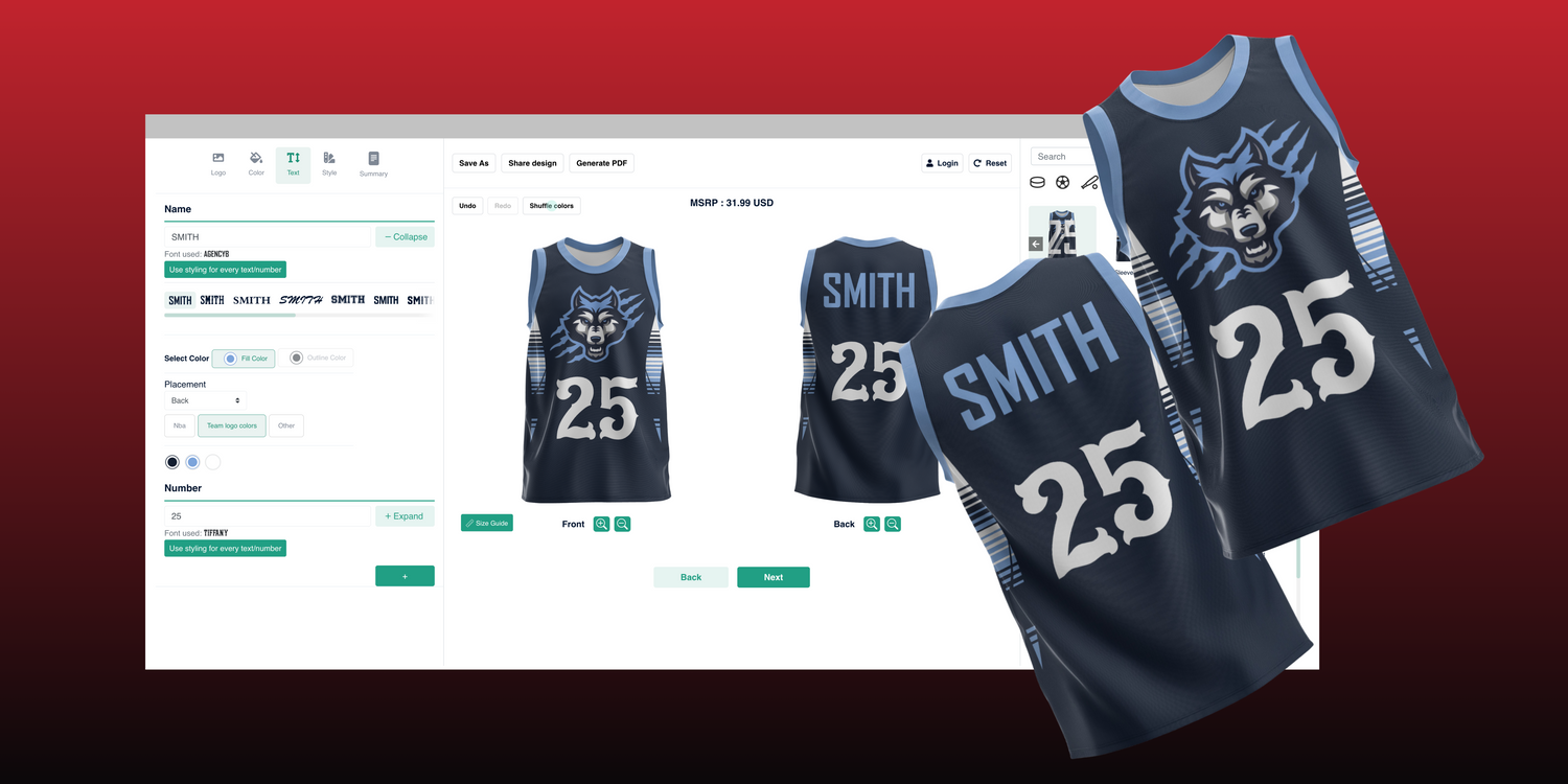 Click to Build Your Basketball Uniform - Empower your team's identity with our easy-to-use customization tool. Design, personalize, and showcase your unique style on the court with TCA Team's basketball uniform builder.