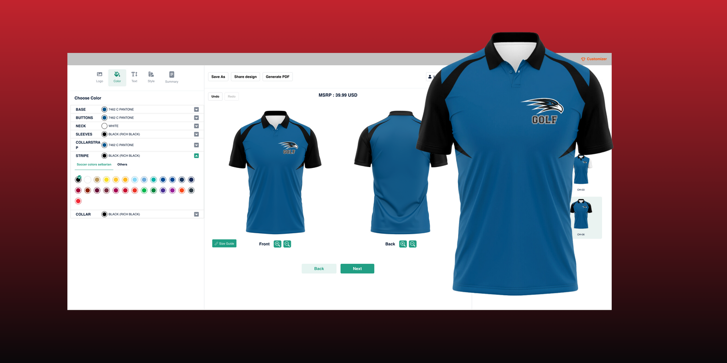 Click to Build Custom Golf Gear - Personalize your golf team's style with TCA Team's easy-to-use customization tool. Design polos, 1/4 zips, hats, and apparel for a standout look on the course. Elevate your team's presence with high-quality, custom golf gear.