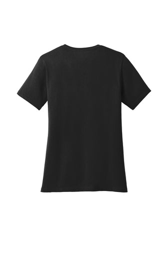 Port & Company® Ladies Core Cotton V-Neck Tee - Jet Black