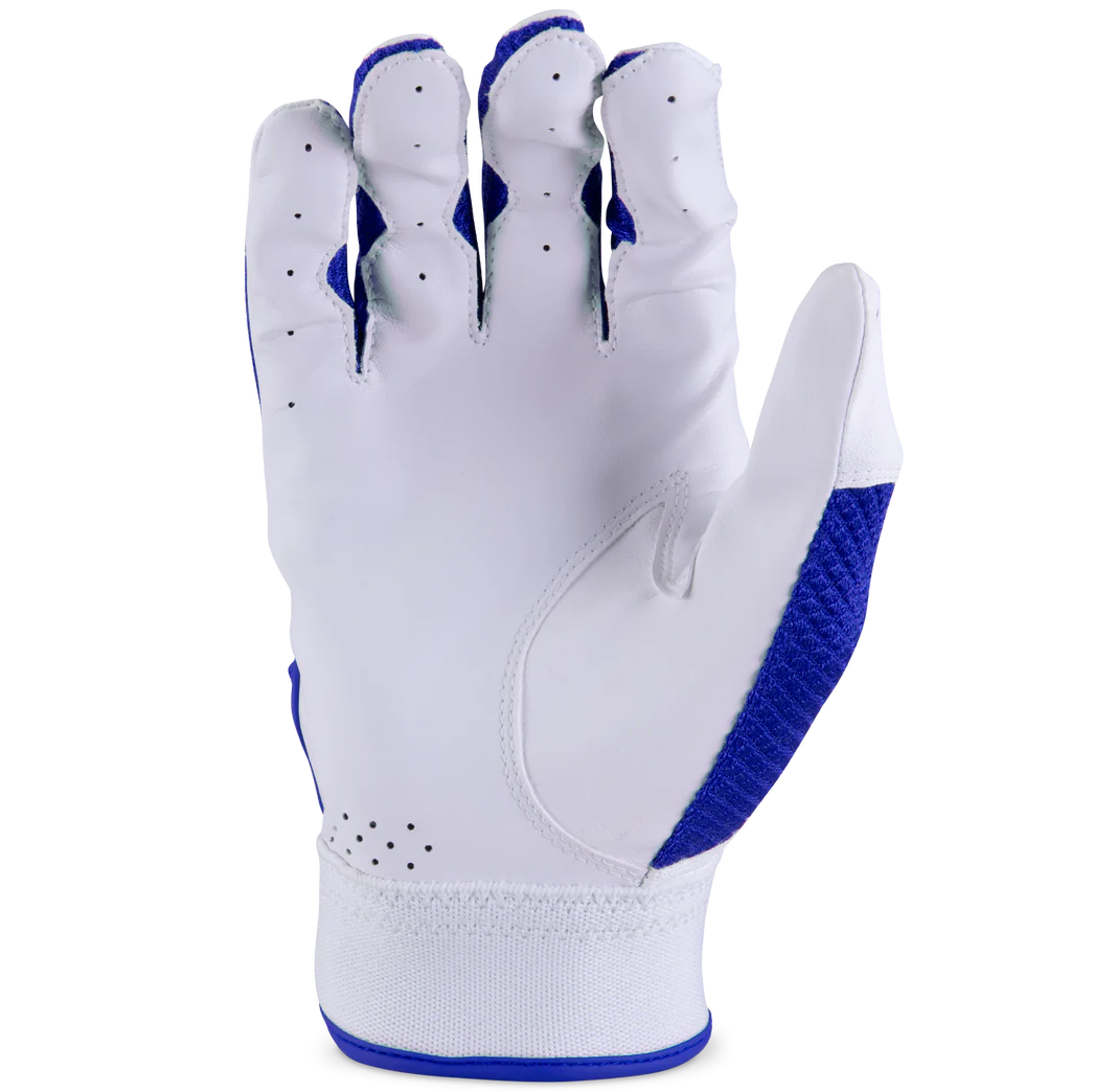 Code Adult Batting Glove - White/Royal