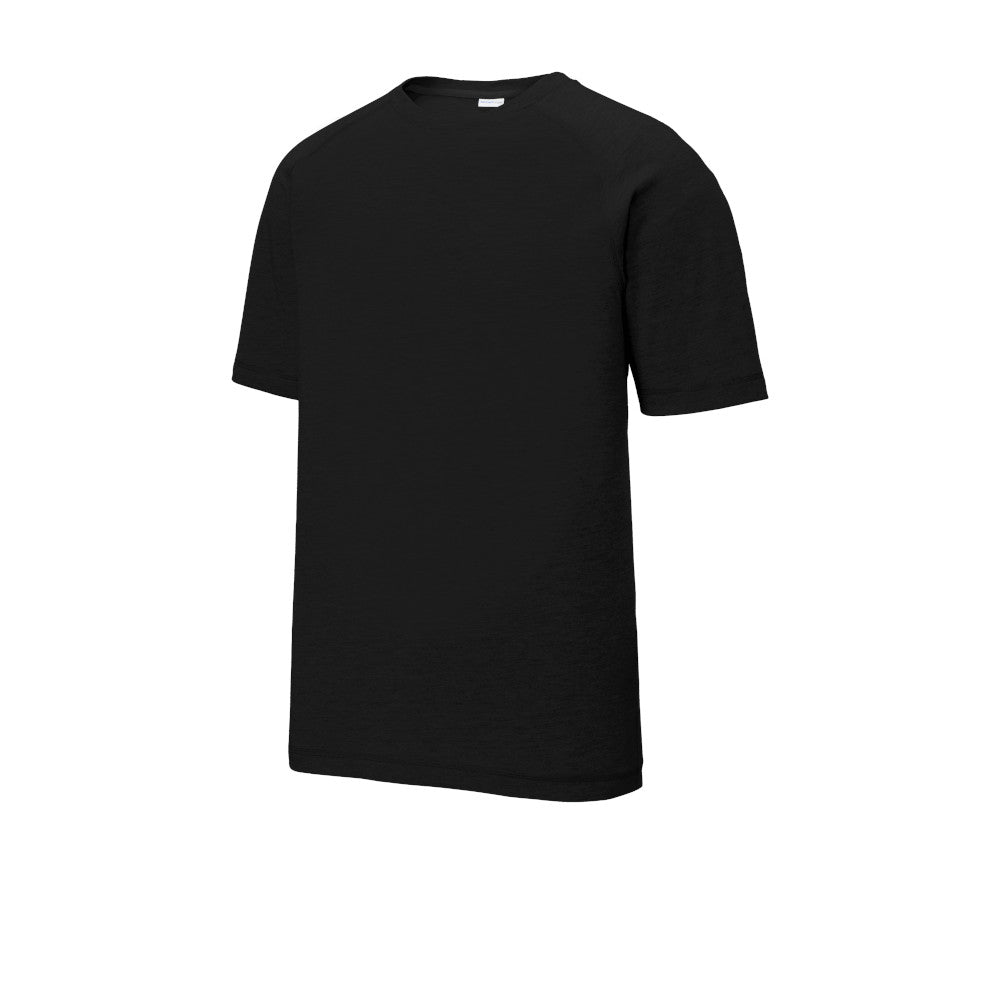 Sport-Tek® PosiCharge® Tri-Blend Wicking Raglan Tee (Black Triad Solid)