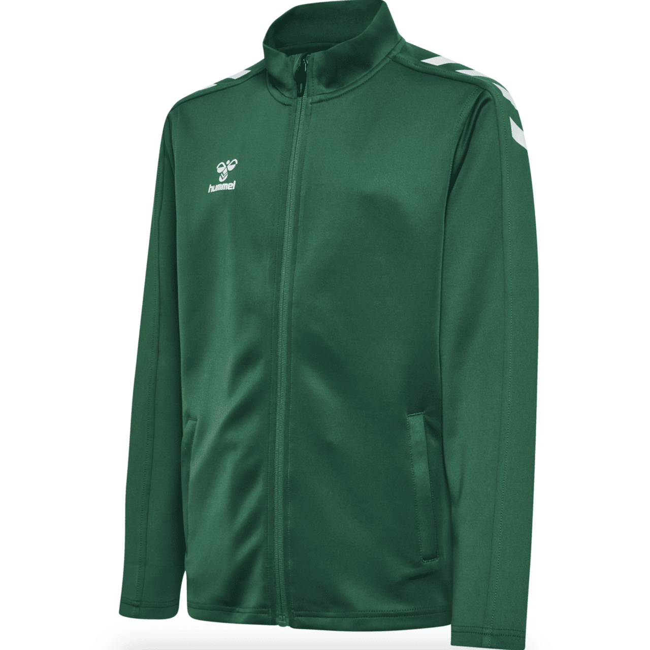 HMLCORE XK POLY ZIP SWEAT KIDS - Evergreen