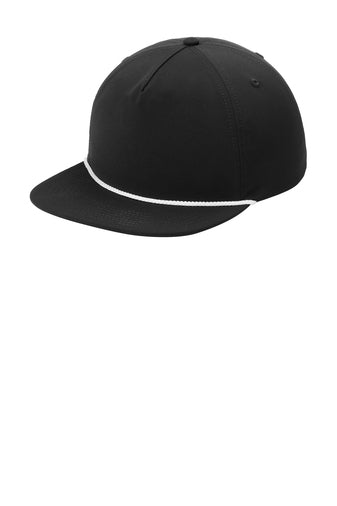 Port Authority® 5-Panel Poly Rope Cap - Black