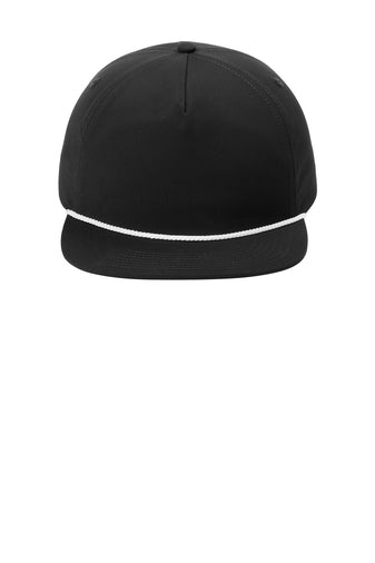 Port Authority® 5-Panel Poly Rope Cap - Black