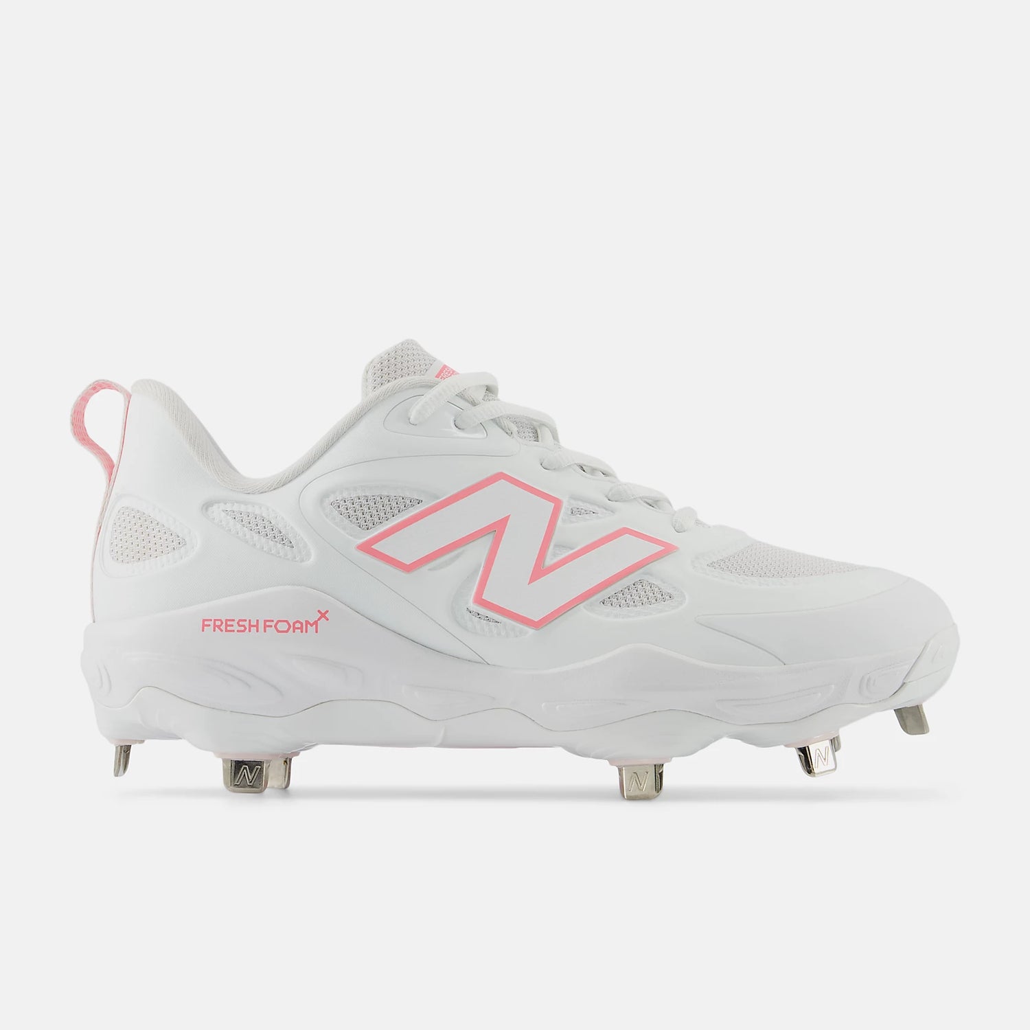 Women's Fresh Foam Velo v4 Metal Cleat - White/Pink