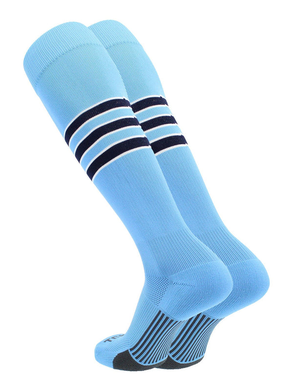 Elite Performance Baseball Socks Dugout Pattern D - (Columbia Blue-White-Navy)