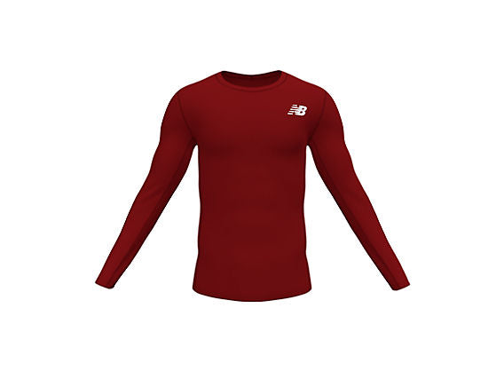 NB Mens Cold Compression Long Sleeve Crew - Mercury Red