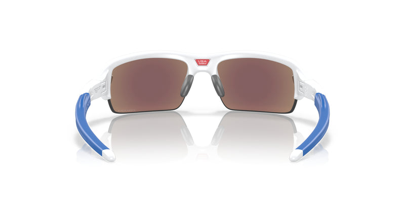 Flak XS (Youth Fit) (Matte White/ Prizm Sapphire)