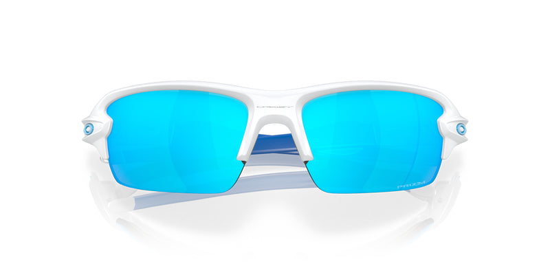 Flak XS (Youth Fit) (Matte White/ Prizm Sapphire)