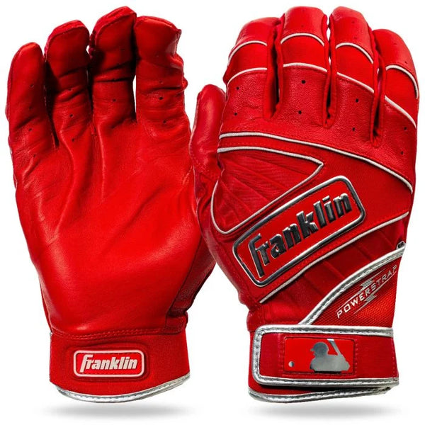 POWERSTRAP CHROME BATTING GLOVES - RED