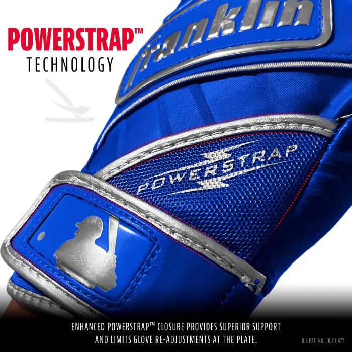Powerstrap Chrome Batting Gloves  - Royal