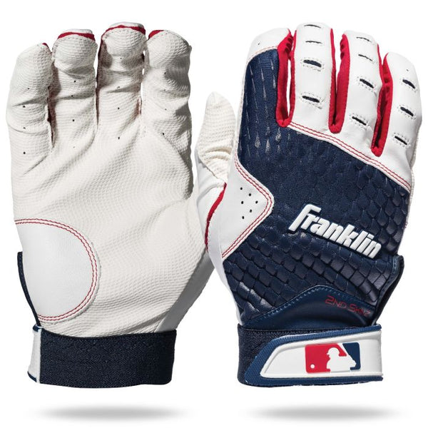 YOUTH 2ND-SKINZ BATTING GLOVES - NAVY/RED